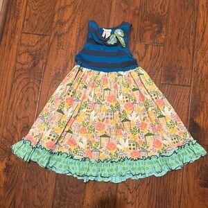 Matilda Jane little girls dress - colorful, striped, floral. Size 8